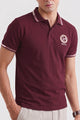 Alpine Men’s Maroon Cotton Polo Shirt - Heritage Badge Edition