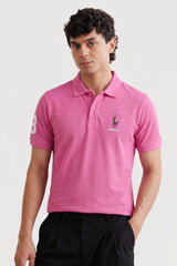 Alpine Men’s Fuchsia Cotton Polo – Royal Rider Edition