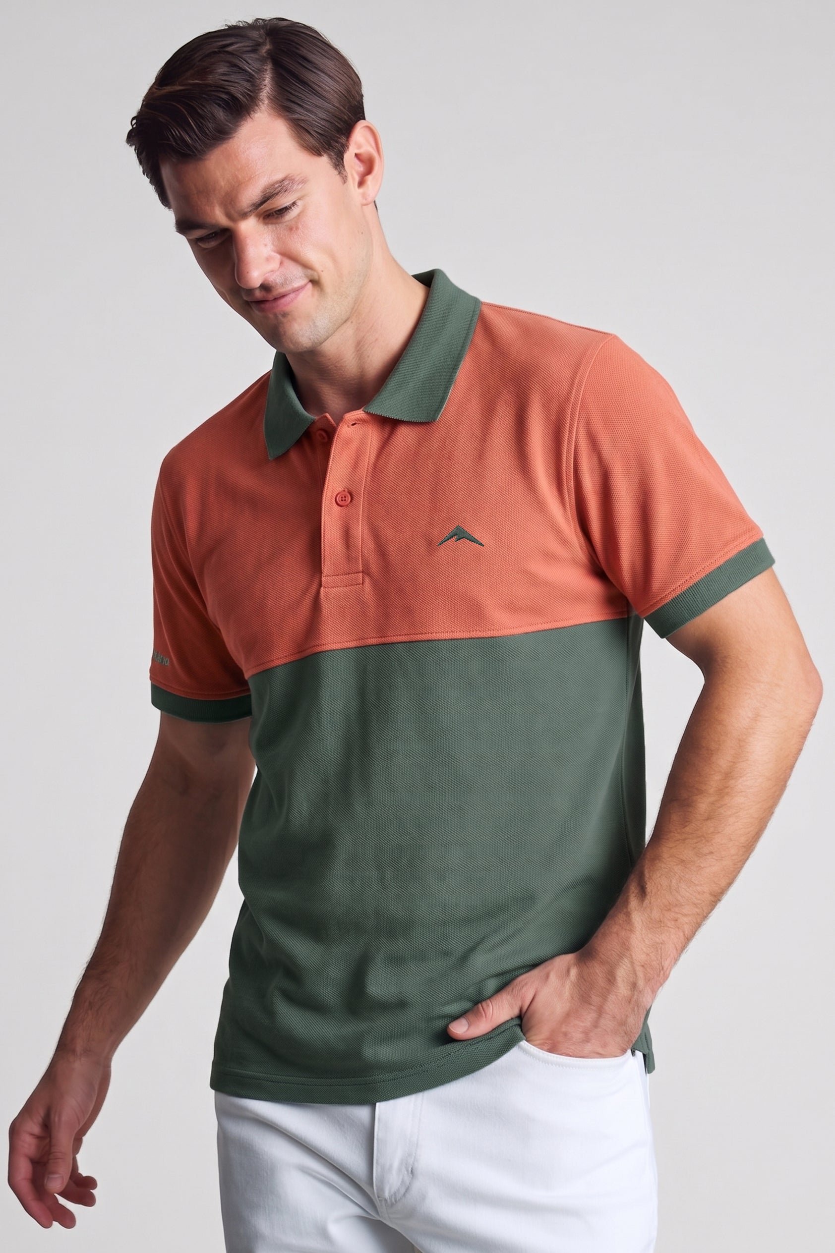 Alpine Men’s Light Green Cotton Polo Shirt - Dual Tone Edition