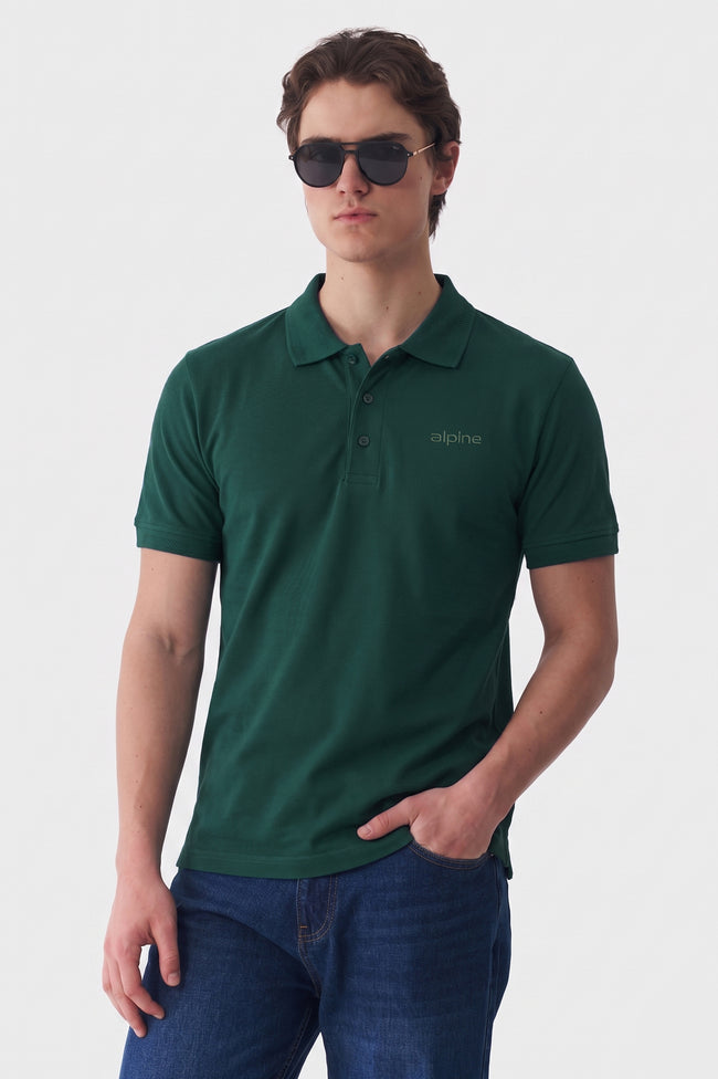 Alpine Men’s Dark Green Essential Polo Shirt Hover Image