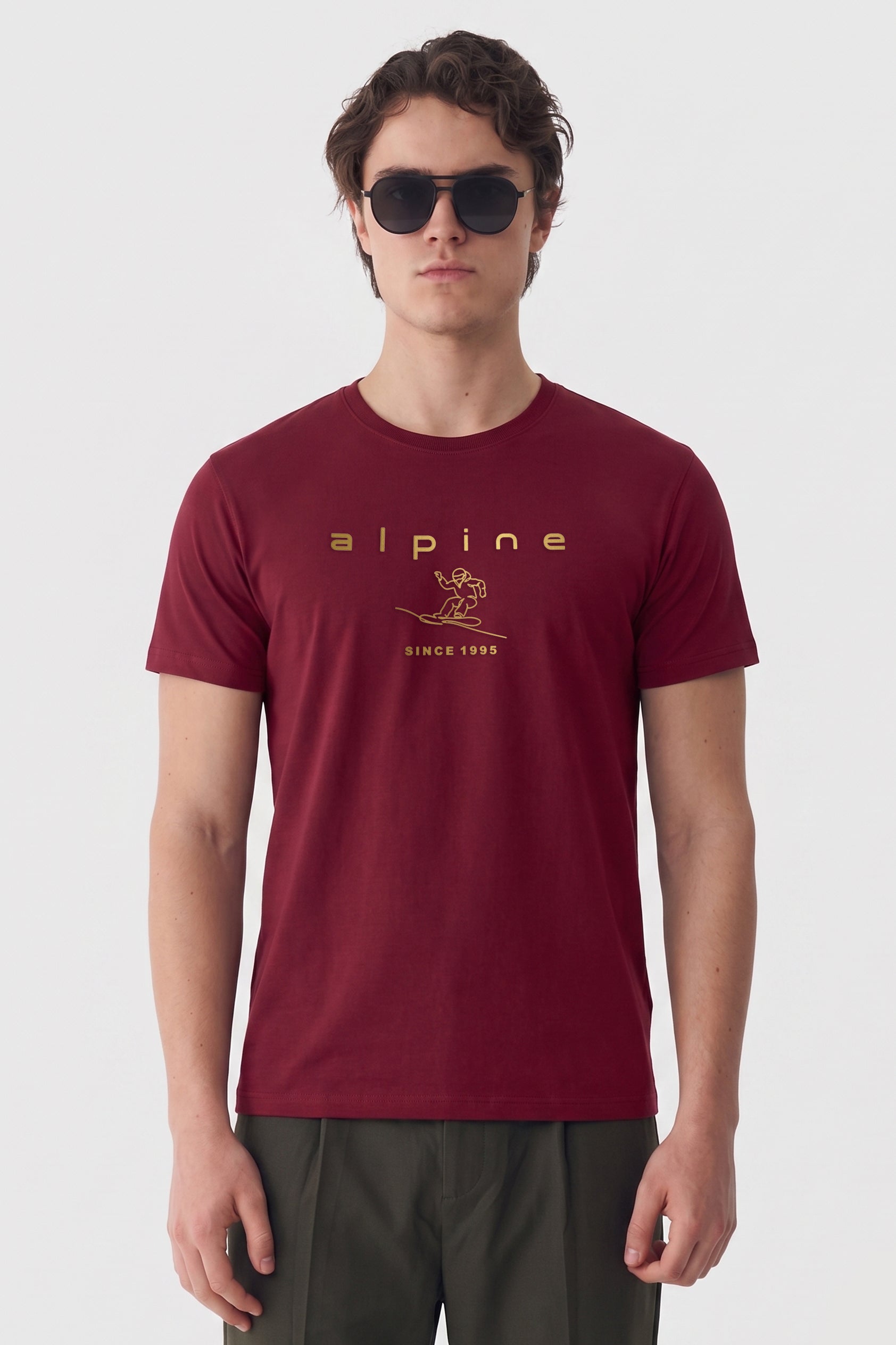 Alpine Men’s Maroon High Density Graphic Tee