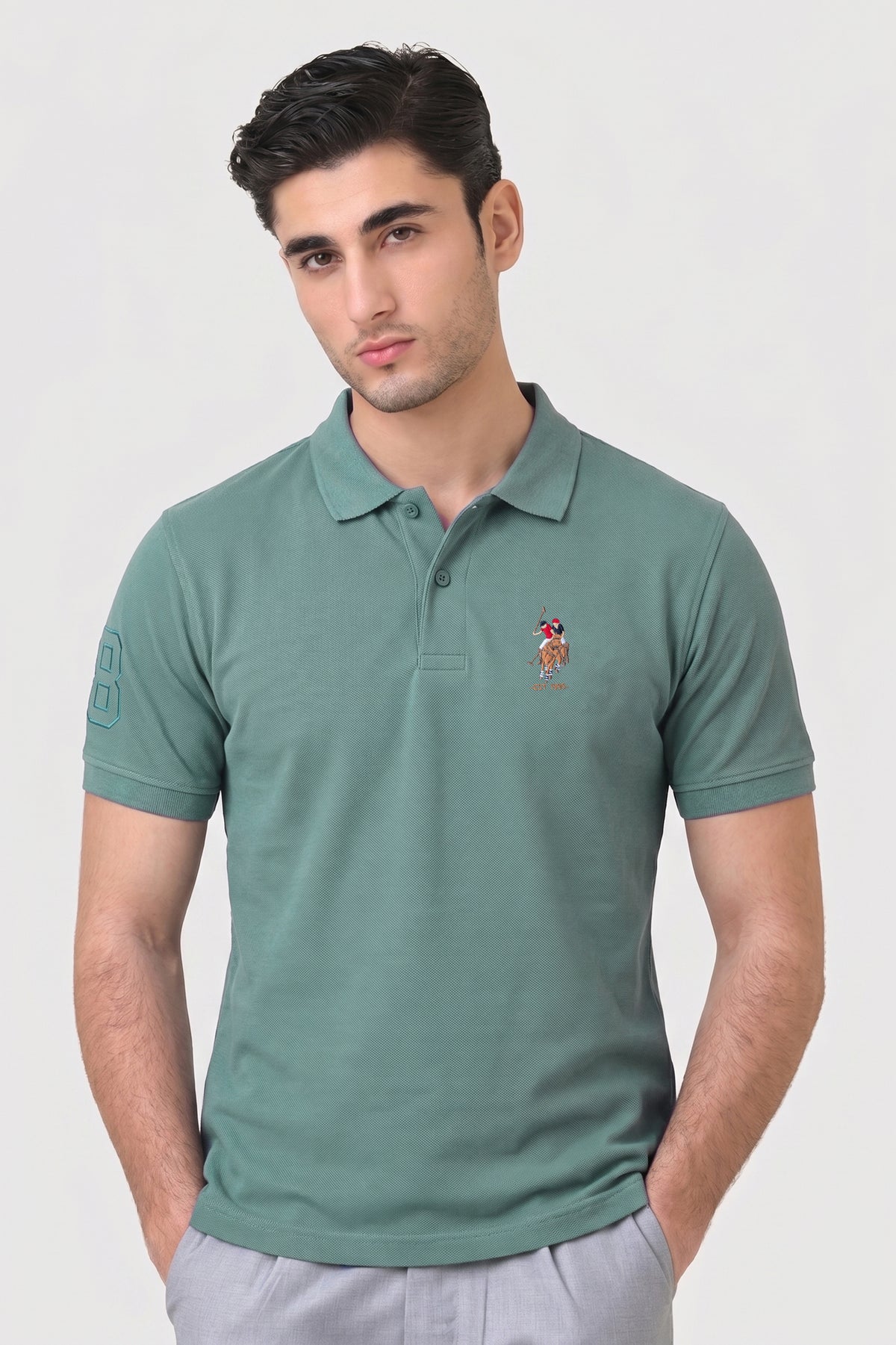 Alpine Men’s Hunter Green Cotton Polo Shirt – Polo Club Edition