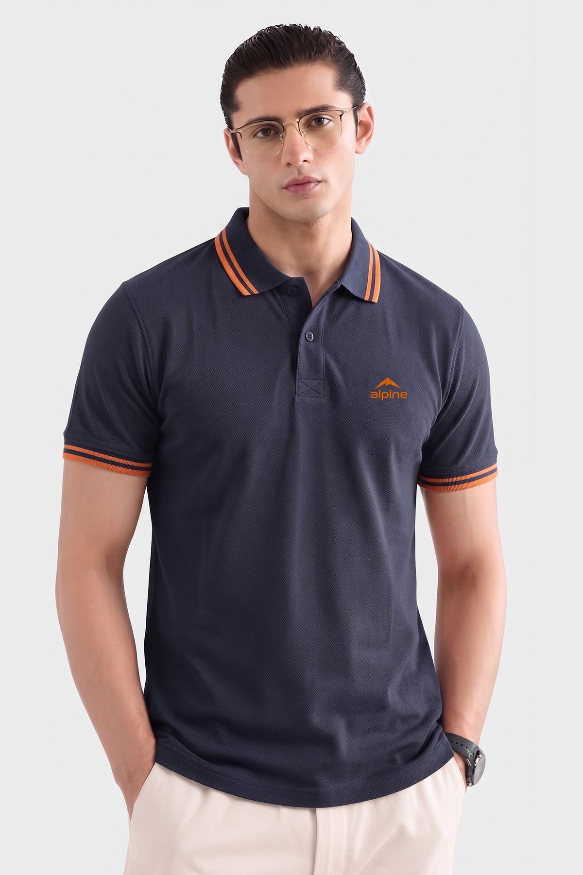 Alpine Men’s Smart Casual Cotton PQ Polo – Blue
