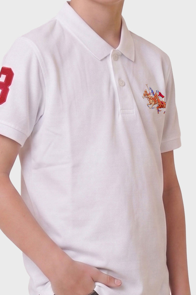 Alpine Kids Classic Polo Shirt White – Premium Cotton Main Image
