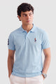 Alpine Men’s Sky Blue Cotton Polo – Royal Rider Edition