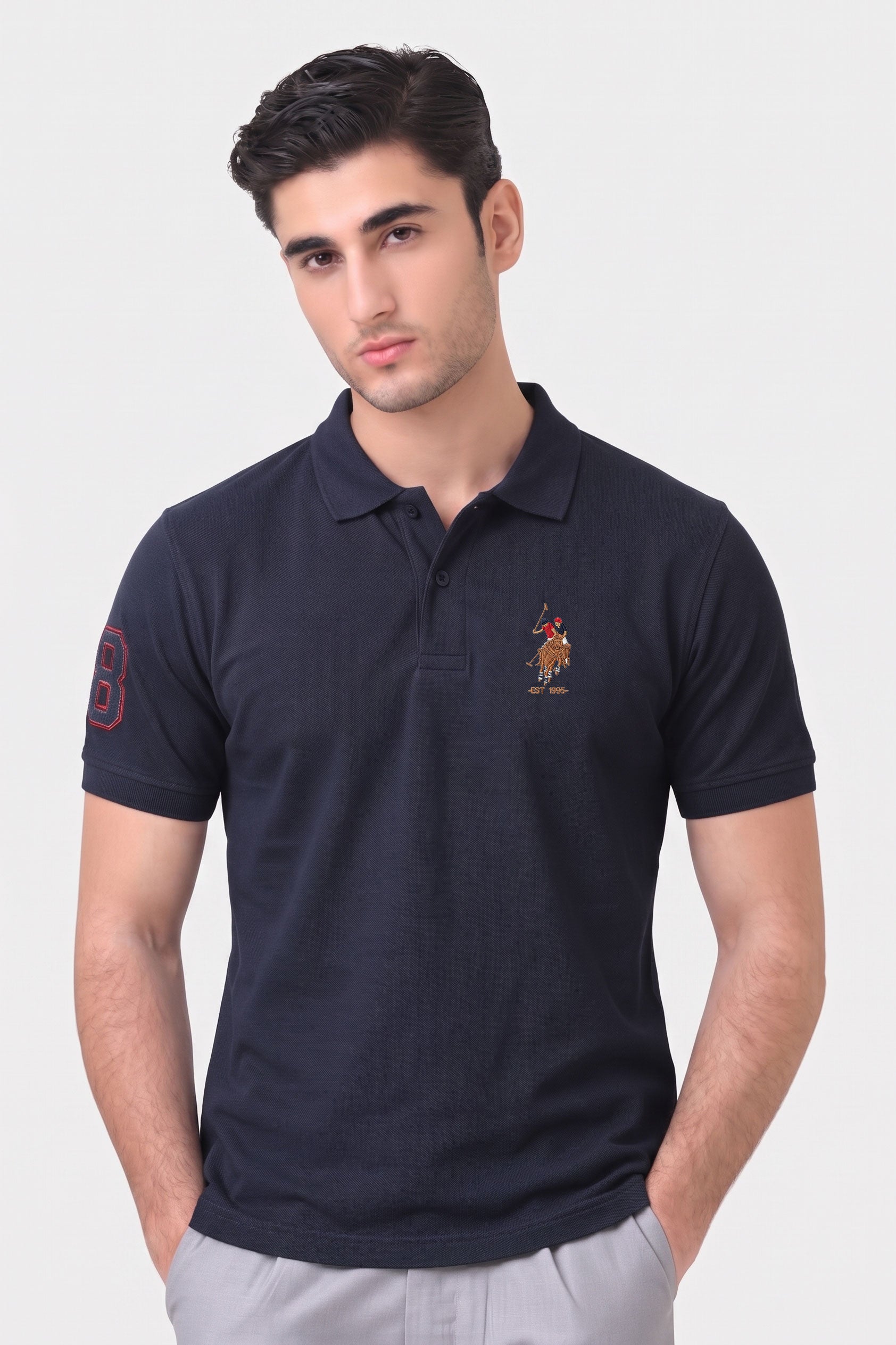 Alpine Men’s Navy Blue Cotton Polo Shirt – Polo Club Edition