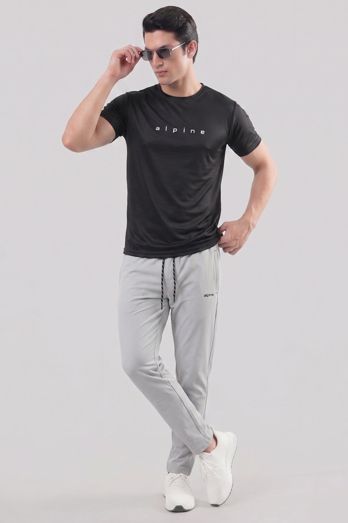 Alpine Men's - Imported Tracksuit - Silver Grey Black