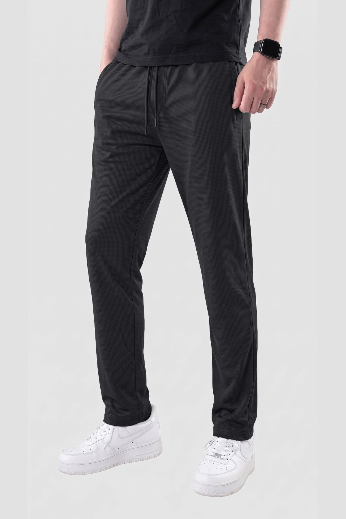 Alpine Men’s Black Imported Square Mesh  Lycra Trouser