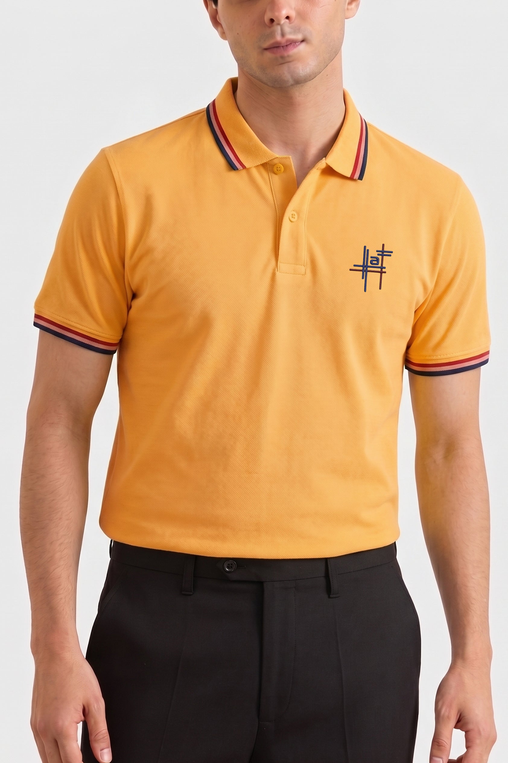 Alpine Men’s Yellow Cotton Polo Shirt - Signature Fit