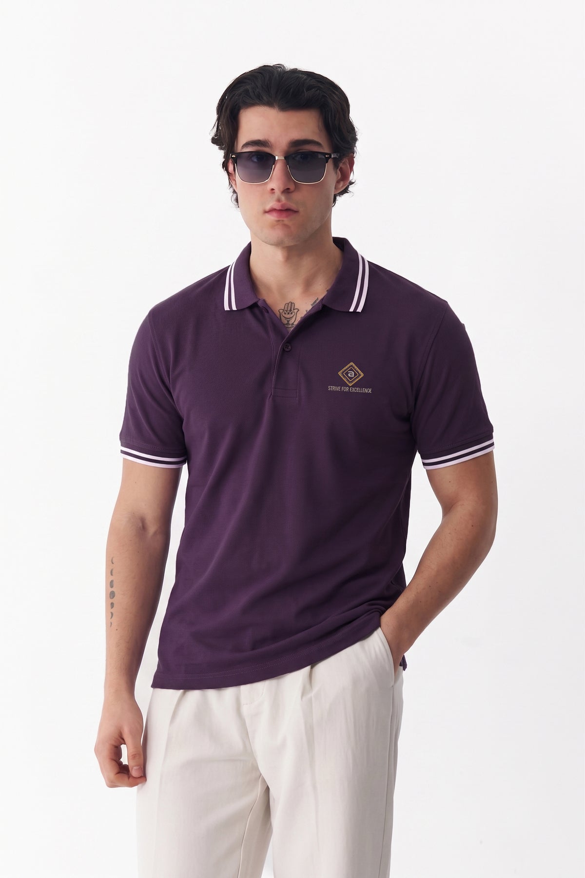 Alpine Men’s Purple Cotton Polo Shirt - Limited Edition