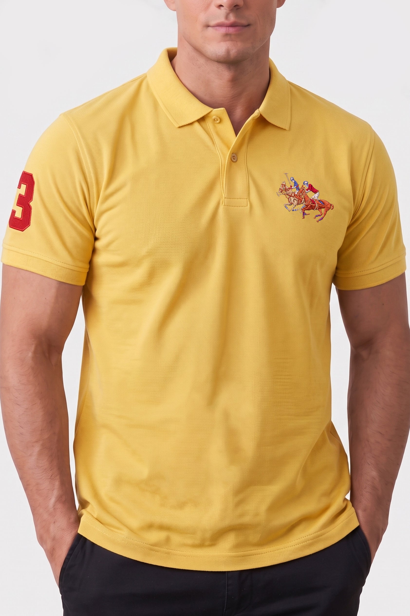 Alpine Men’s Yellow Cotton Polo Shirt - Pro Sport Edition
