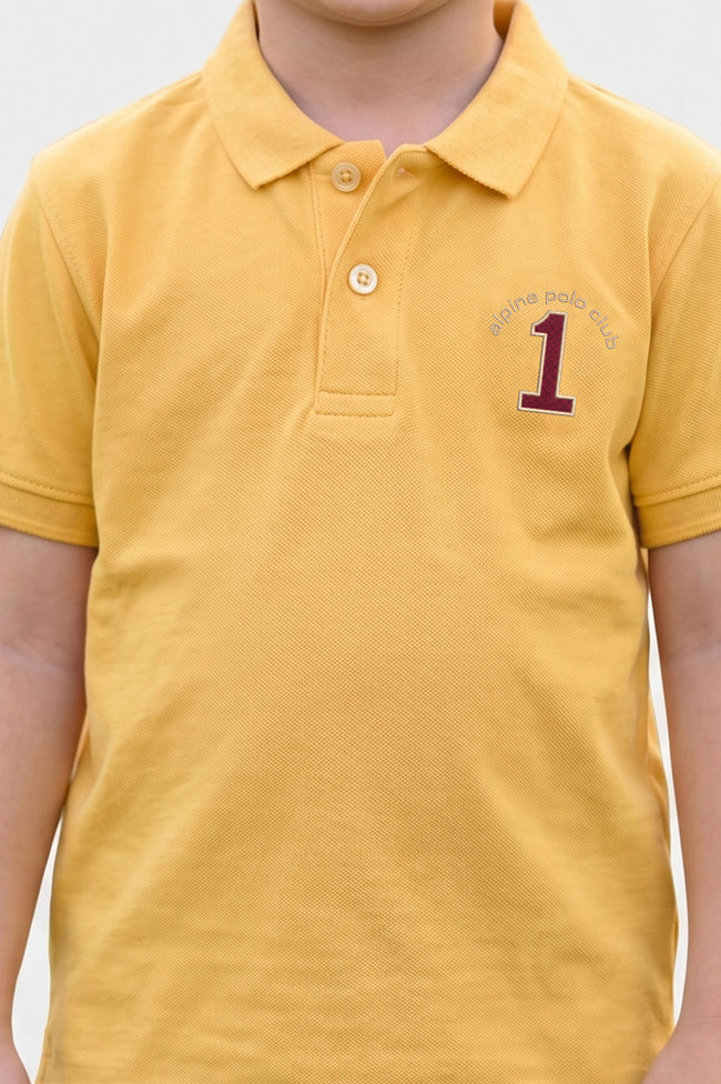 Alpine Kids Polo Shirt Yellow – Premium Cotton Main Image