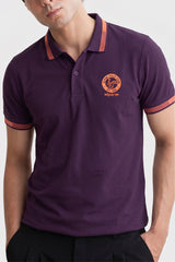 Alpine Men’s Purple Cotton Polo Shirt - Heritage Badge Edition