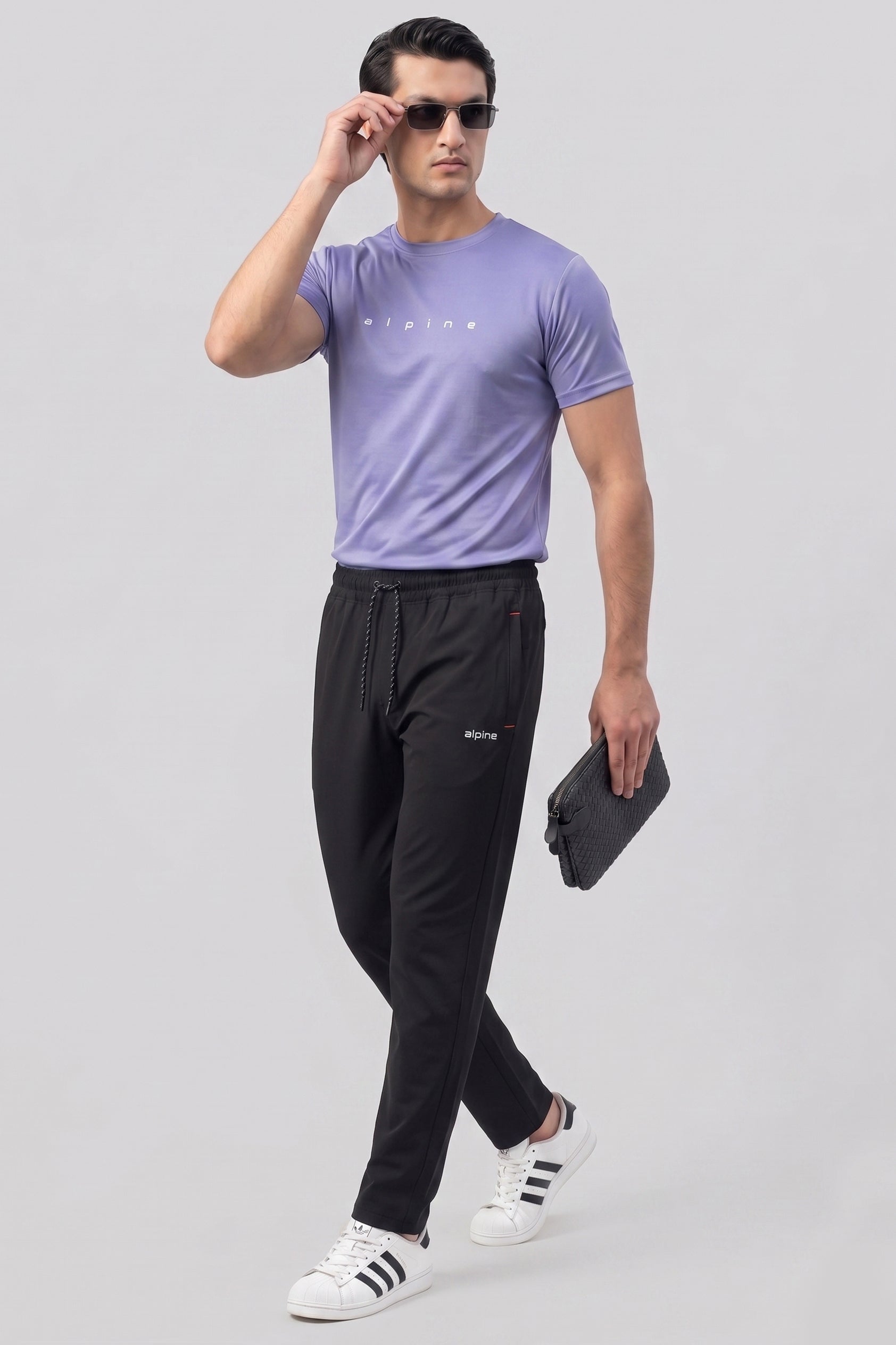 Alpine Men's - Imported Tracksuit - Black Sky Blue