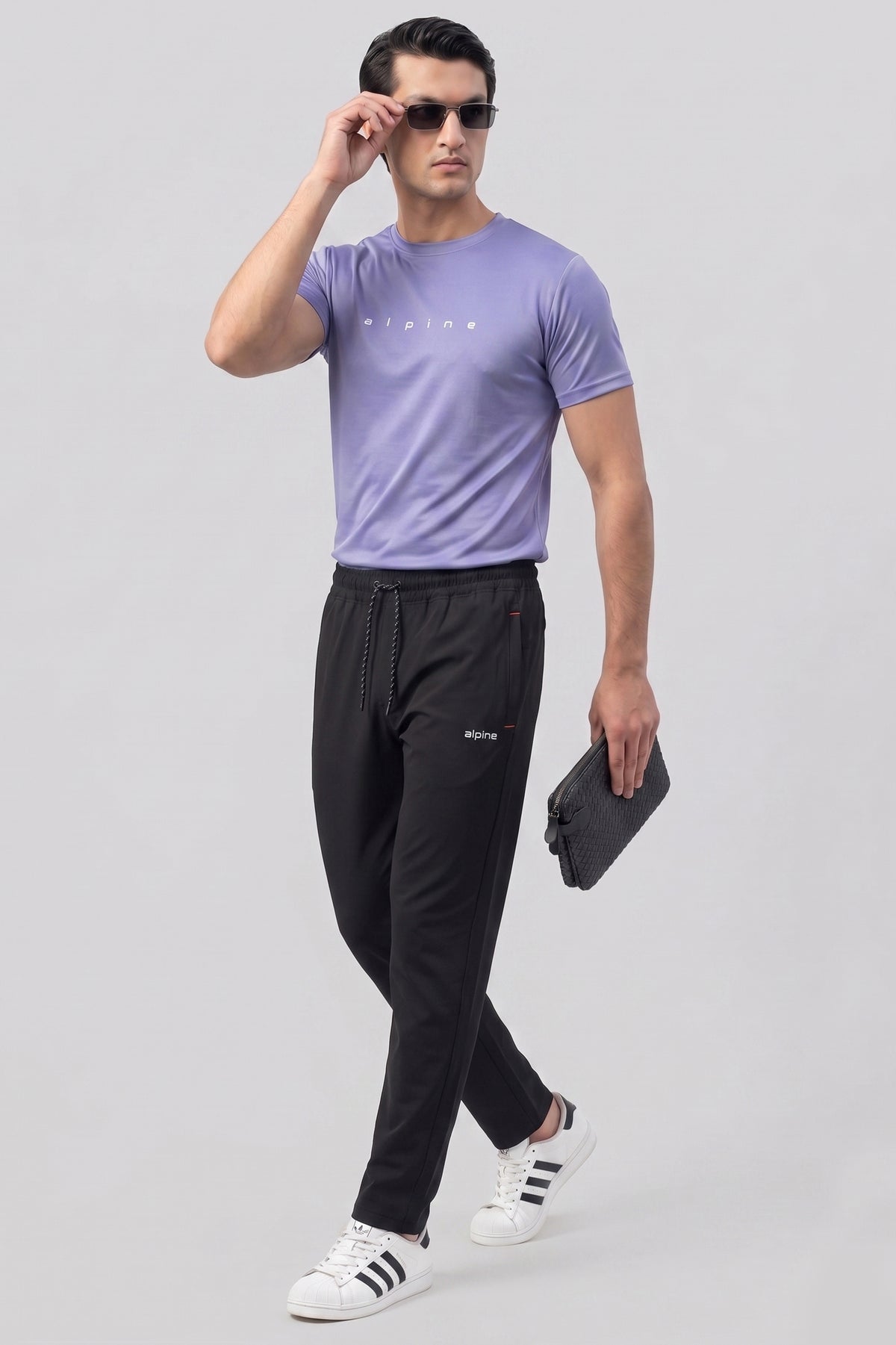 Alpine Men's - Imported Tracksuit - Black Sky Blue