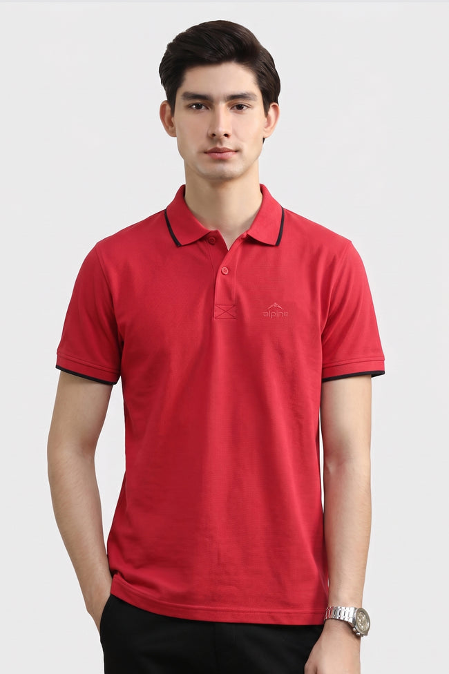 Alpine Men’s Red Polo Shirt – Executive Fit Hover Image