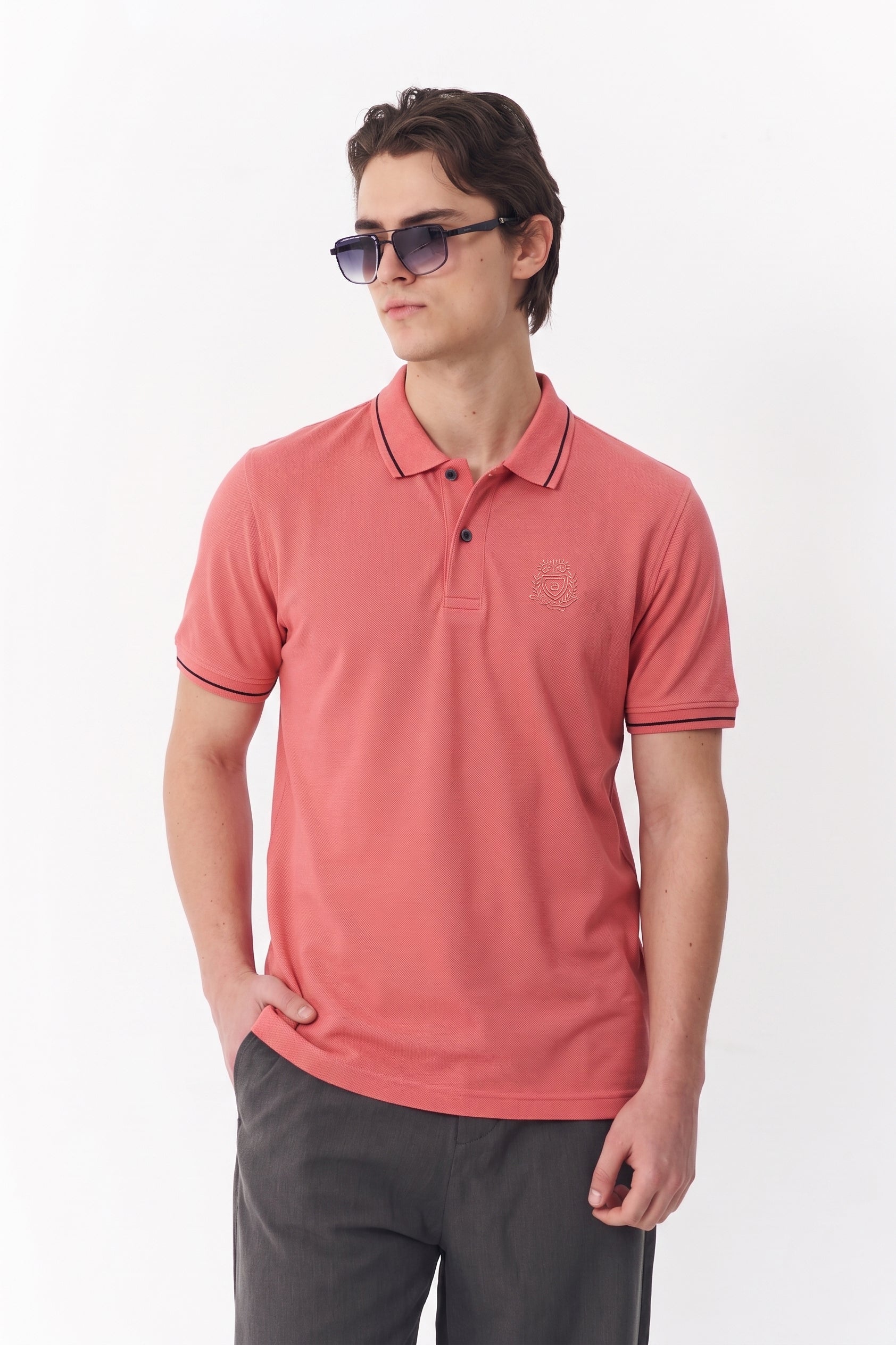 Alpine Men’s Ash Rose Cotton Polo Shirt - Premium Edition