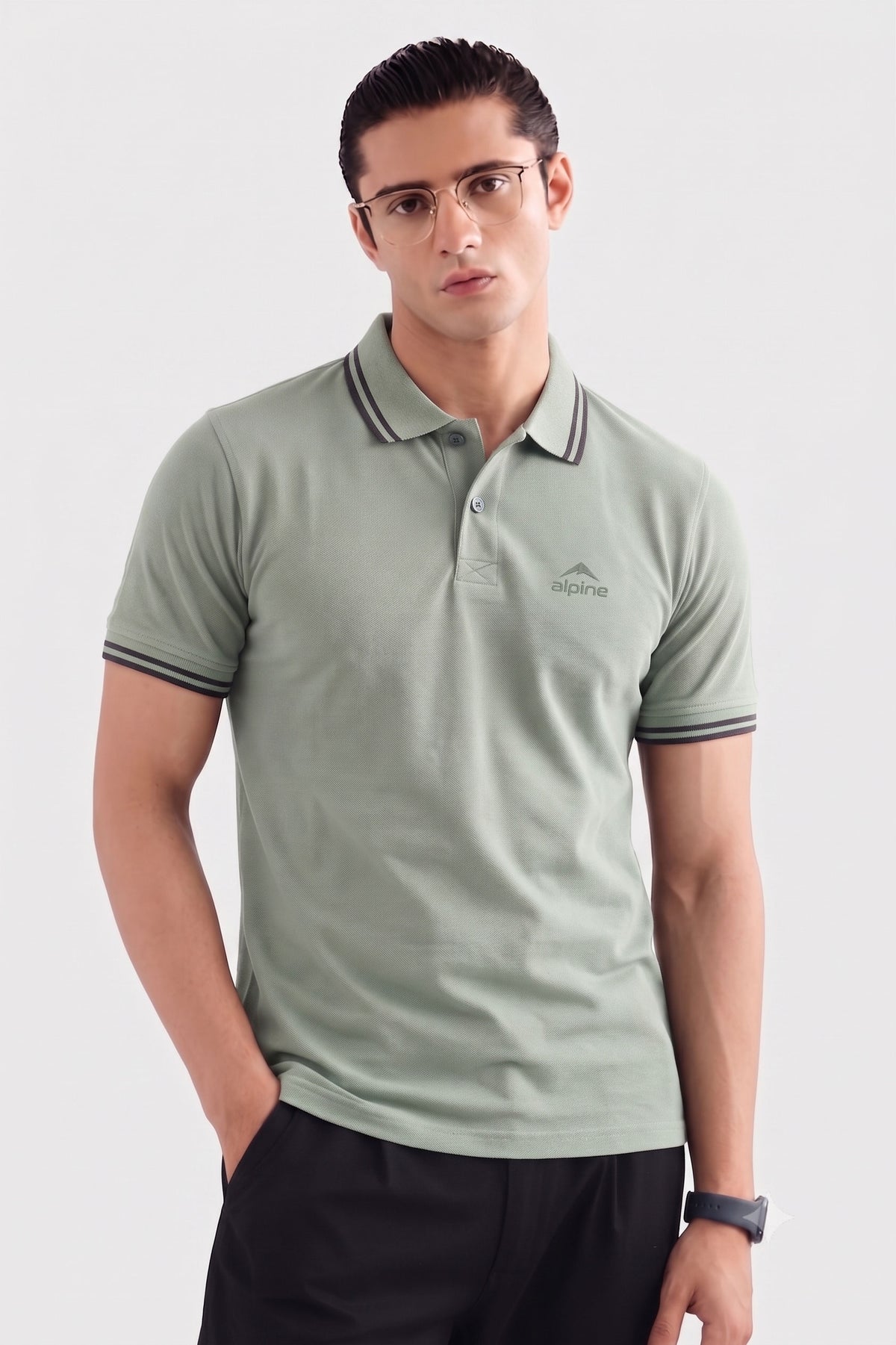 Alpine Men’s Smart Casual Cotton PQ Polo – Hunter Green