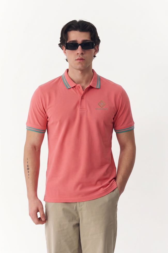 Alpine Men’s Ash Rose Cotton Polo Shirt - Limited Edition Hover Image