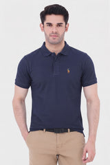 Alpine Men’s Navy Blue Cotton Polo Shirt – Prestige Rider Edition