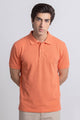 Alpine Men’s Peach Plain Cotton PQ Polo Shirt