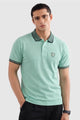 Alpine Men’s Mint Green Cotton Polo Shirt – Contrast Collar Edition