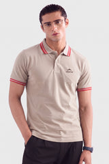 Alpine Men’s Smart Casual Cotton PQ Polo – Sand