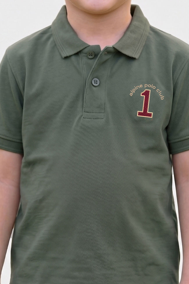 Alpine Kids Polo Shirt Light Green – Premium Cotton Main Image