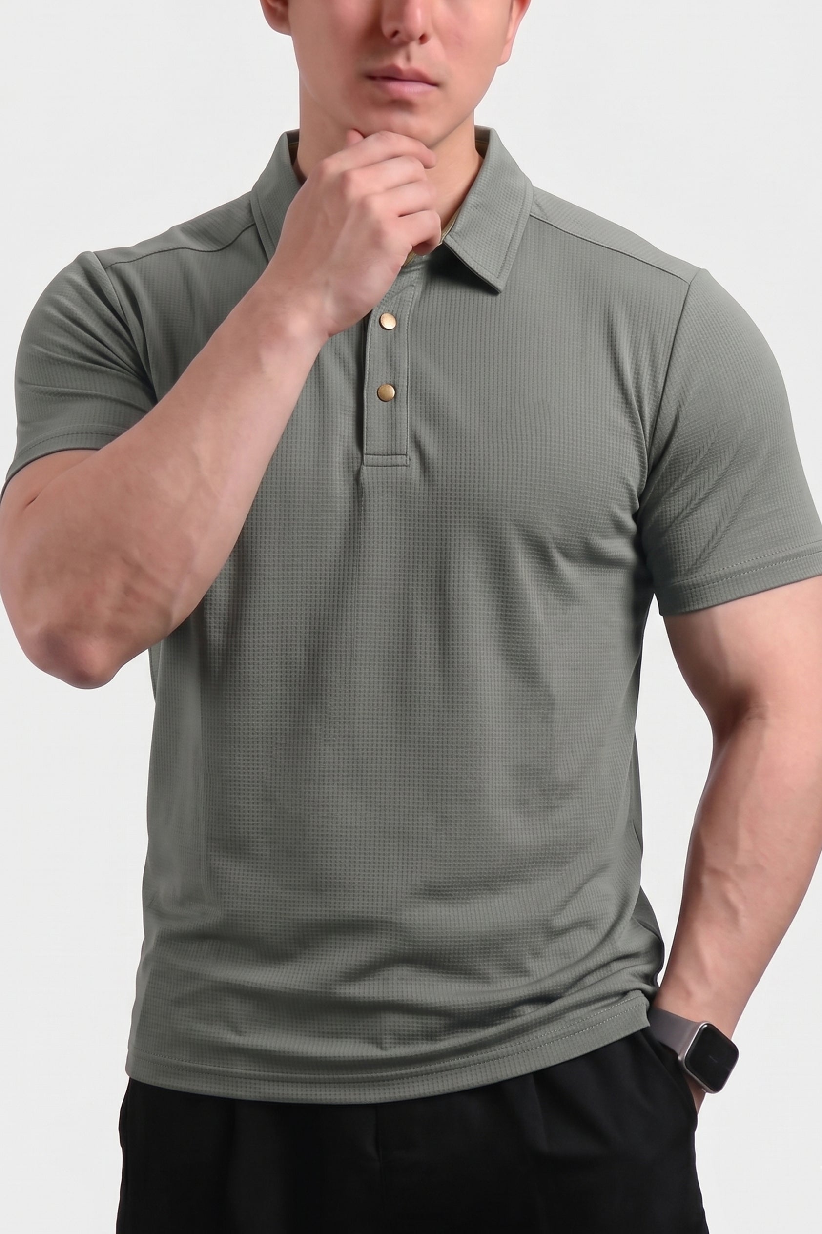 Alpine Luxury Dry-Fit Polo Grey – Premium Activewear Fit