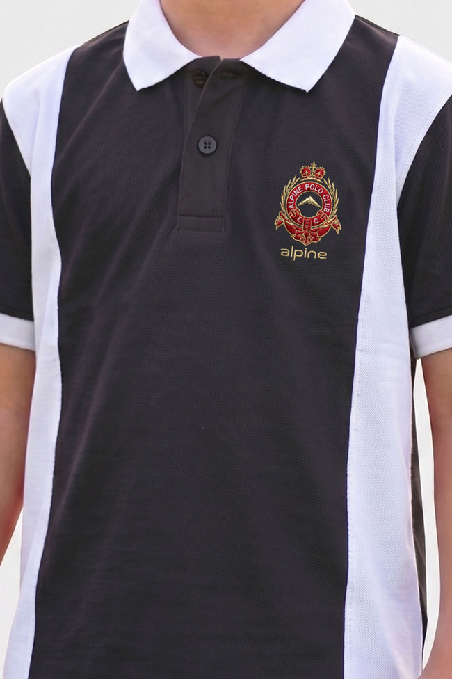 Alpine Kids Panel Polo Shirt Dark Grey – Premium Cotton Main Image