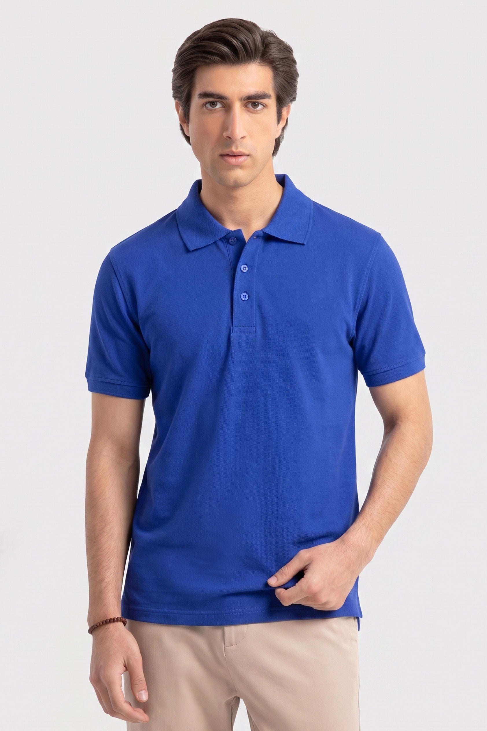 Alpine Men’s Royal Blue Plain Cotton PQ Polo Shirt