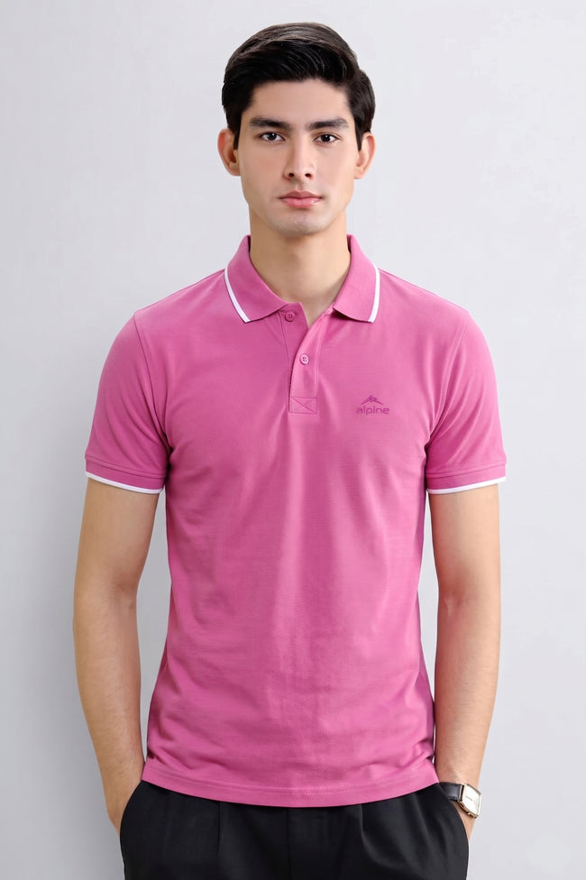 Alpine Men’s Fuchsia Polo Shirt – Executive Fit Hover Image