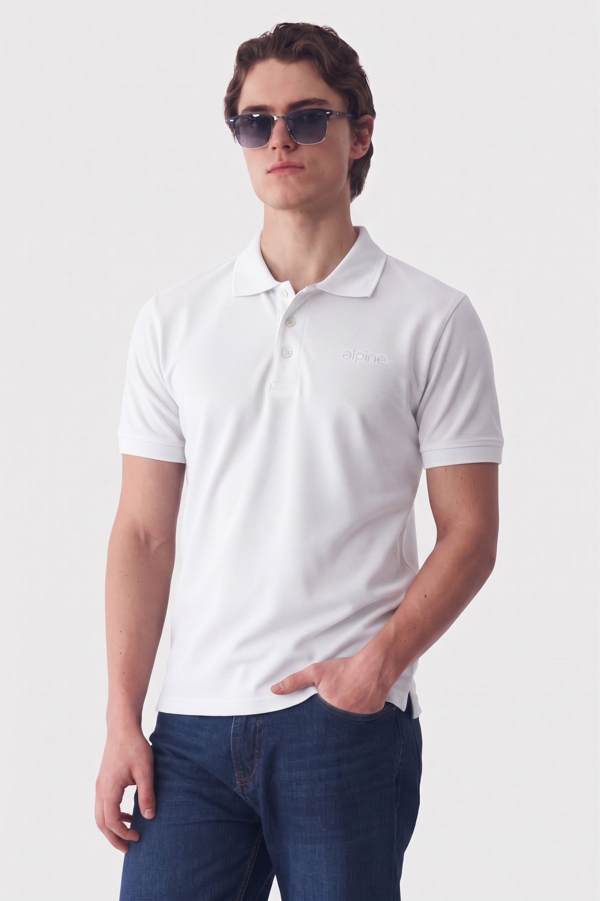 Alpine Men’s White Essential Polo Shirt