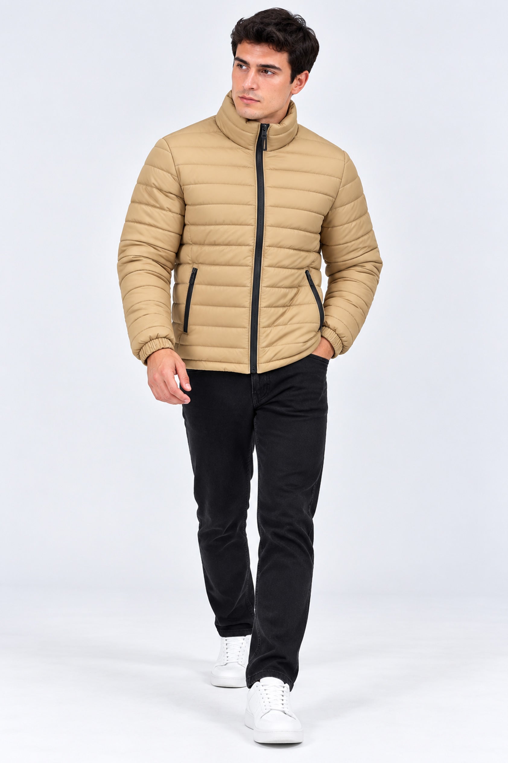 Alpine Men’s Puffer Jacket Grey Beige