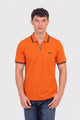 Alpine Men’s Orange Cotton Polo Shirt - Zip Edition