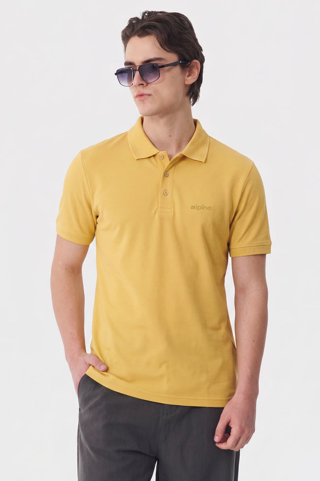 Alpine Men’s Lemon Essential Polo Shirt Hover Image