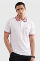 Alpine Men’s White Cotton Polo Shirt – Contrast Collar Edition