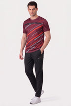 Alpine Men's - Imported Tracksuit - Black Maroon
