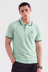 Alpine Men’s Smart Casual Cotton PQ Polo – Mint Green