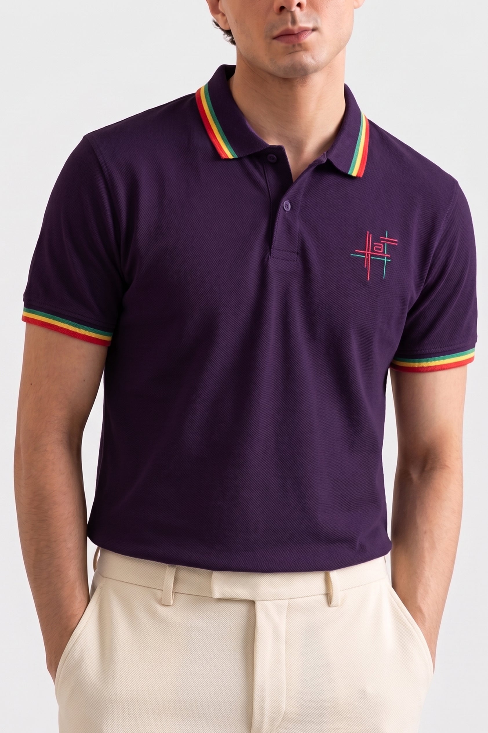 Alpine Men’s Purple Cotton Polo Shirt - Signature Fit