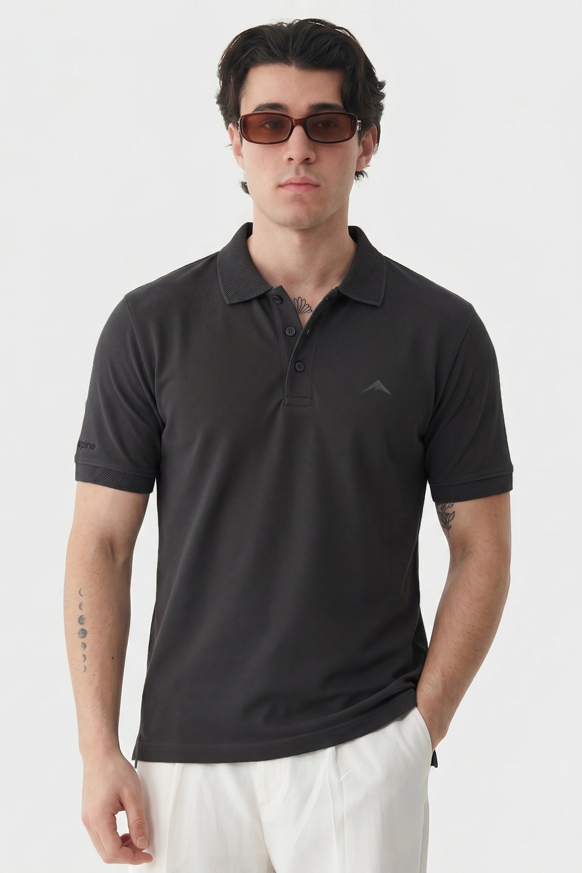 Alpine Men’s Dark Grey Polo – Elite Minimal Series