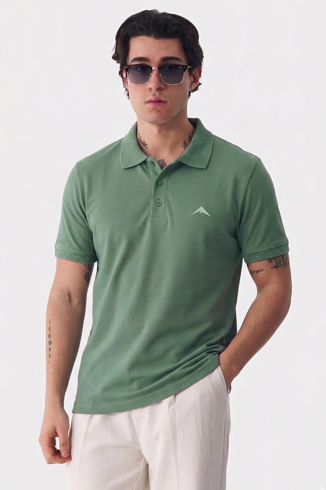 Alpine Men’s Hunter Green Polo – Elite Minimal Series Hover Image