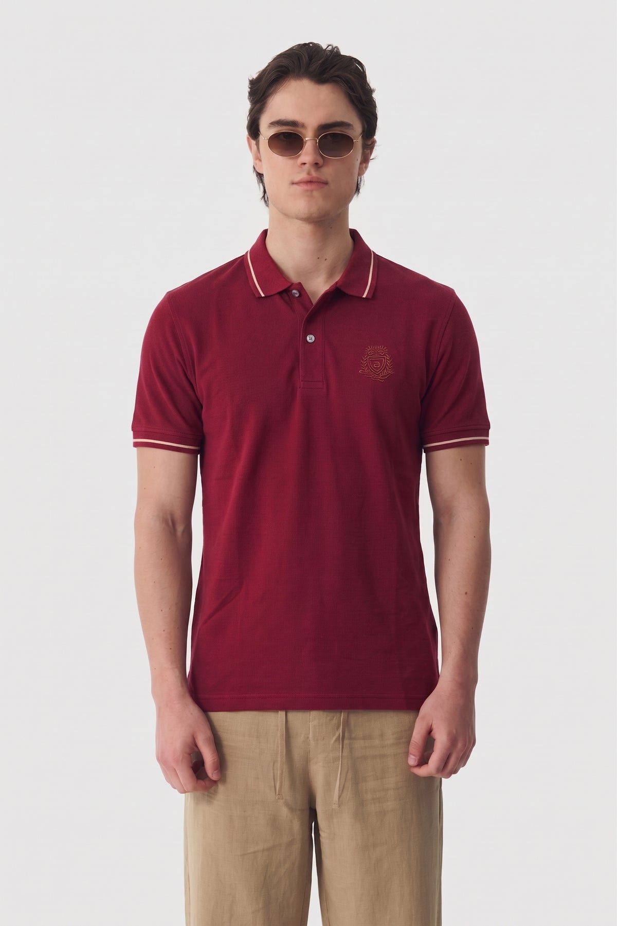 Alpine Men’s Maroon Cotton Polo Shirt - Premium Edition