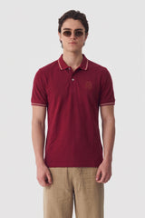 Alpine Men’s Maroon Cotton Polo Shirt - Premium Edition