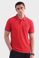 Alpine Men’s Smart Casual Cotton PQ Polo – Red