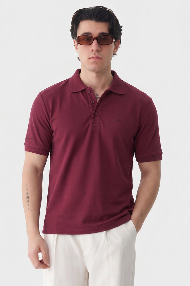Alpine Men’s Maroon Polo – Elite Minimal Series Hover Image