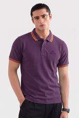 Alpine Men’s Smart Casual Cotton PQ Polo – Purple