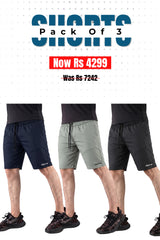 Alpine - Square Mesh Lycra Short Bundle Offer -Black, Navy Blue & Light Green