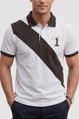 Alpine Men’s White Cotton Polo Shirt - Cross Edition
