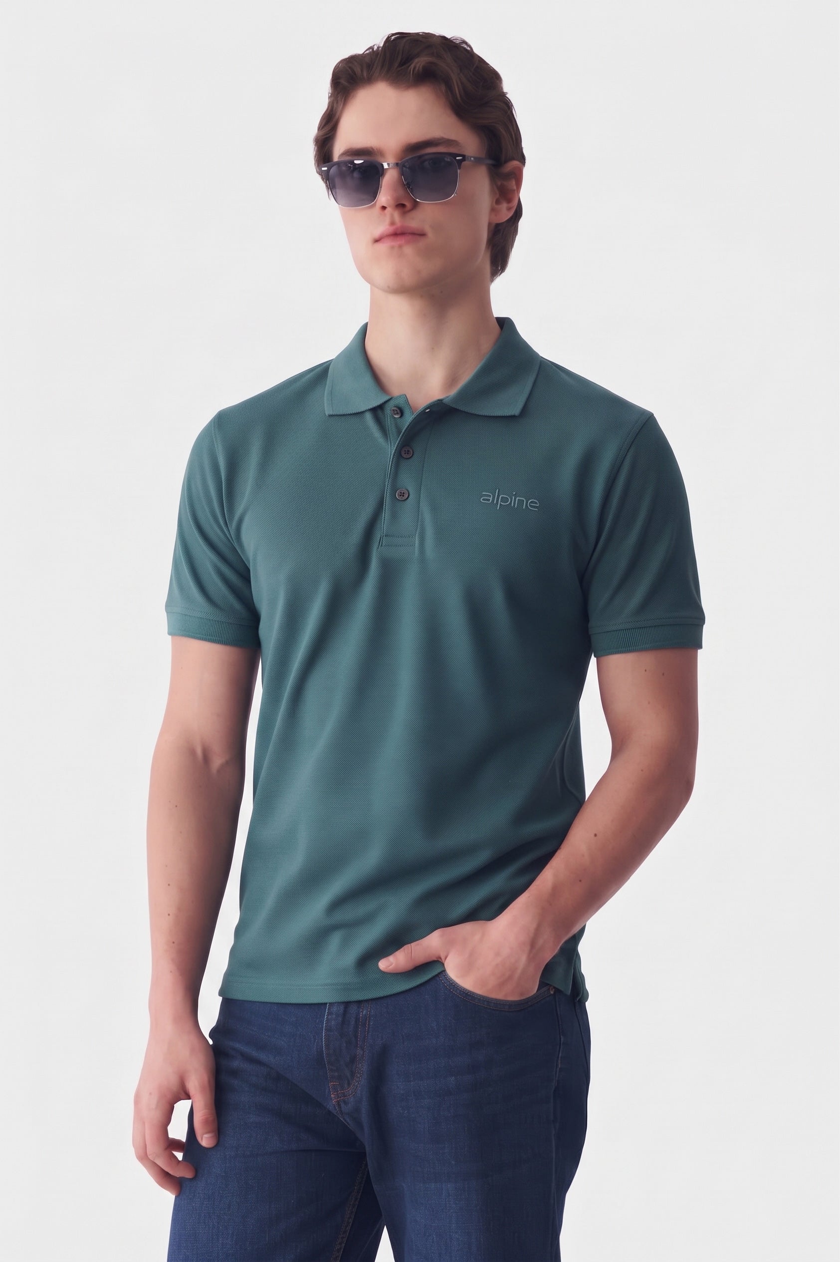 Alpine Men’s Forest Green Essential Polo Shirt